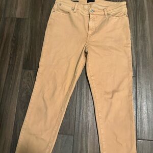 Talbots Women's Straight Leg Slim Ankle Jeans in Tan